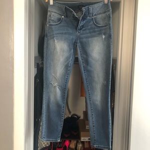 bebe cropped skinny jeans